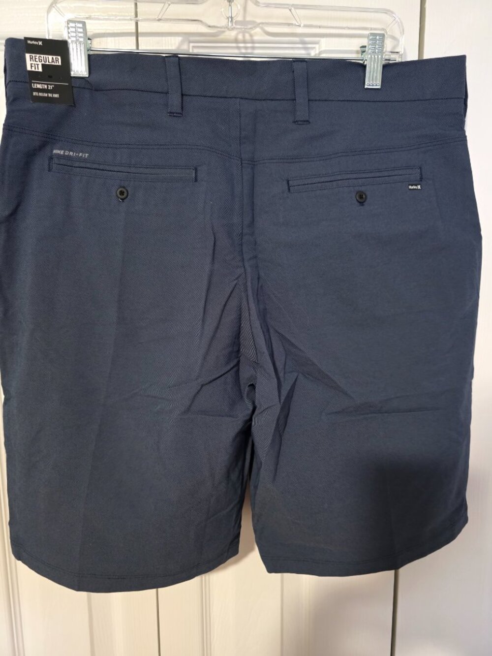 NWT Hurley Nike Dri-FIT Chino Shorts Men’s 34 Navy 21” Regular Fit - Picture 2 of 4
